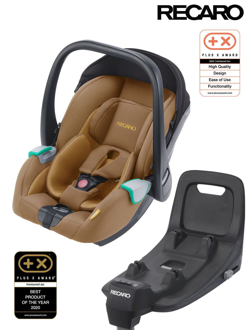 Dječja kolica 4u1 RECARO Celona + autosjedalica Avan + Isofix [Sweet Curry] 1