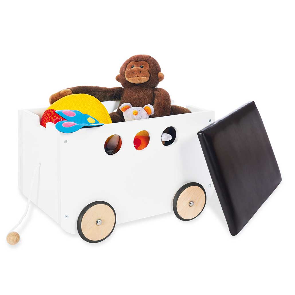 Drvena kutija za igračke na kotačima Pinolino Jim bijeli 2