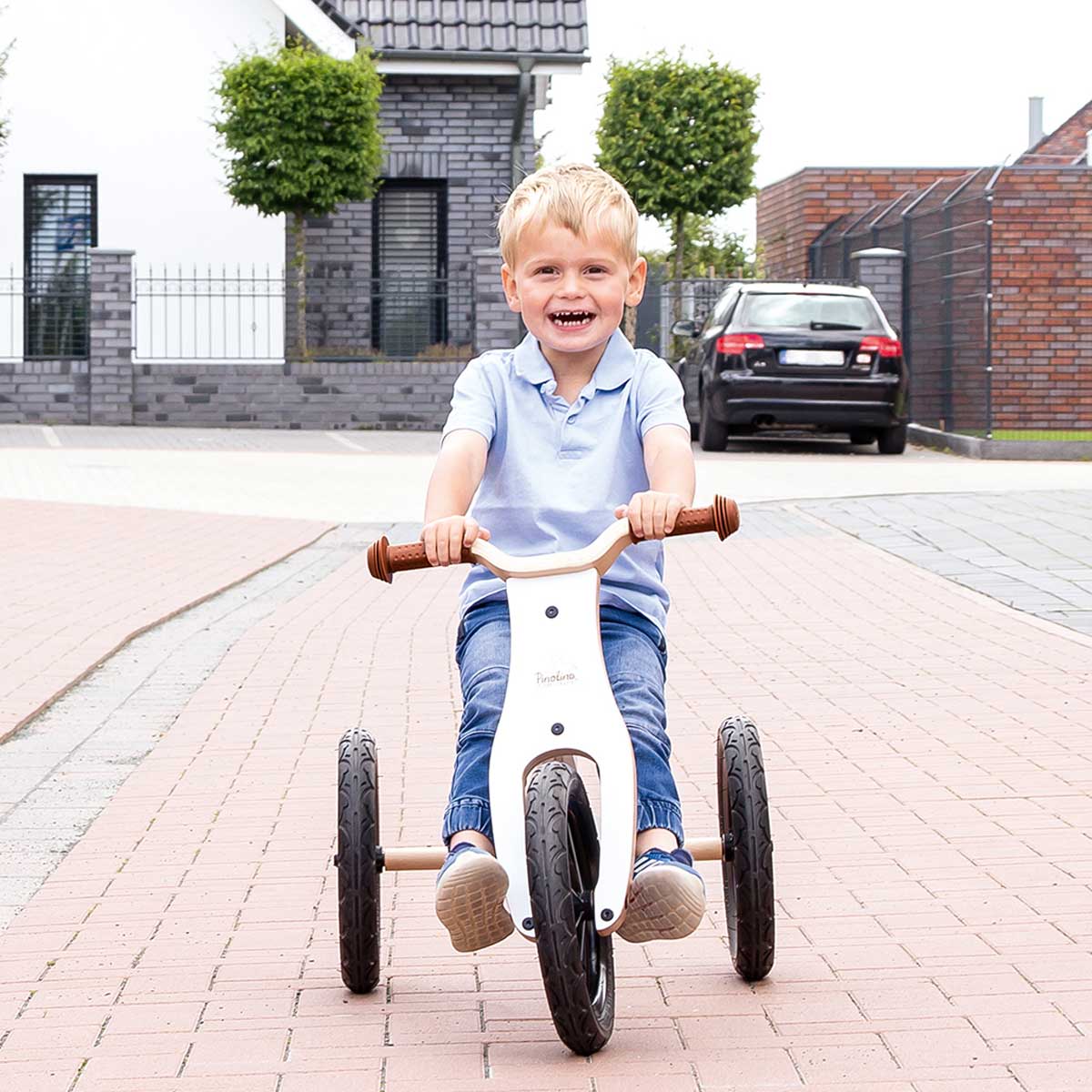 Drveni bicikl bez pedala & tricikl Pinolino Oskar bijeli natur 4