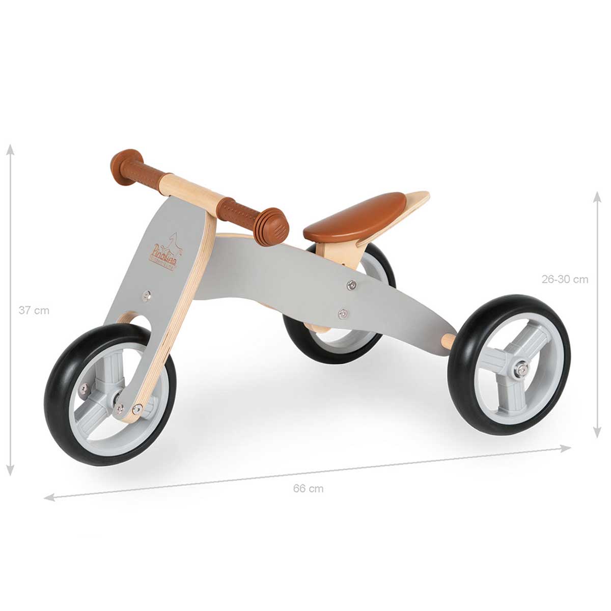 Drveni bicikl bez pedala & tricikl Pinolino Charlie sivi 5