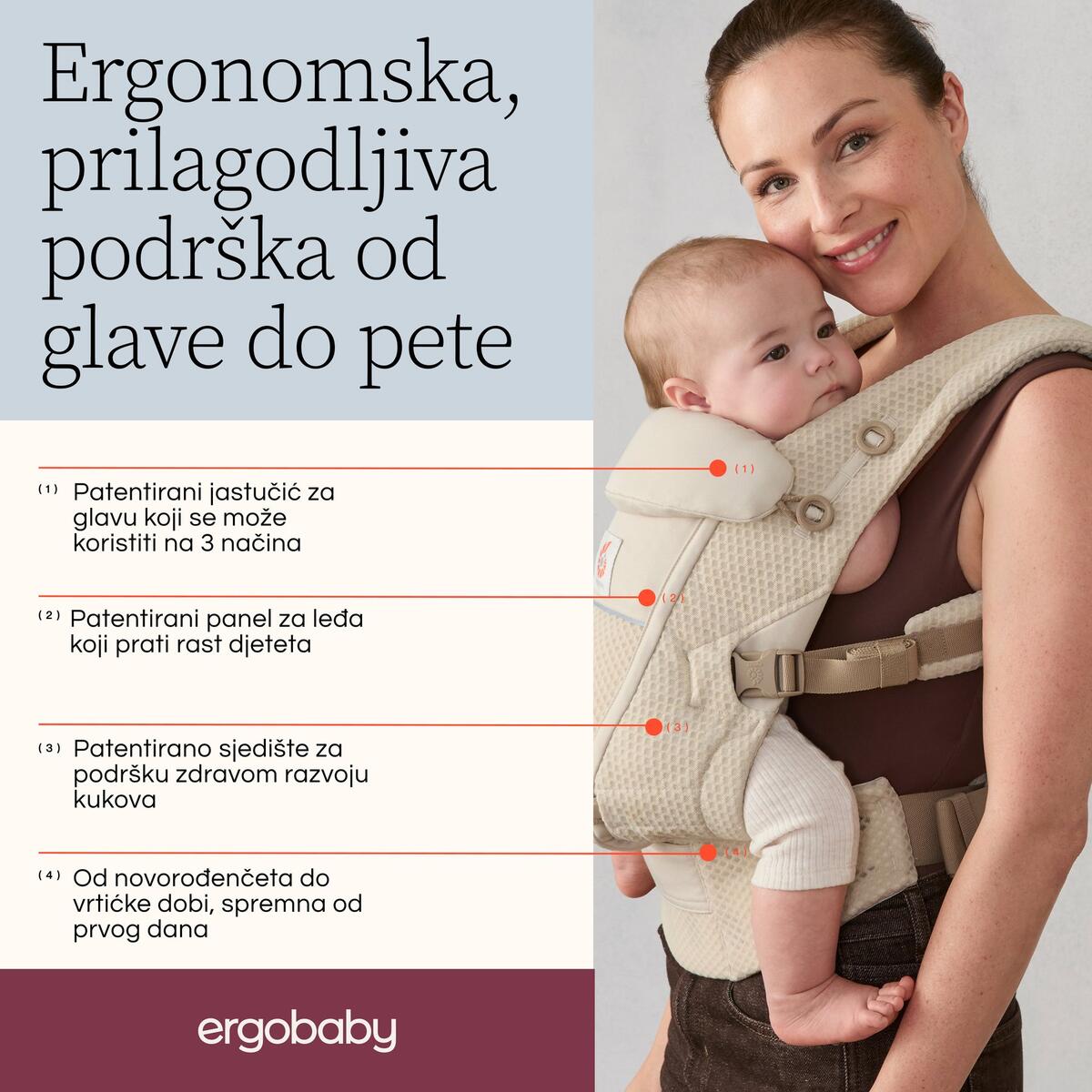 E04 Nosiljka Ergobaby Adapt Soft Flex Mesh