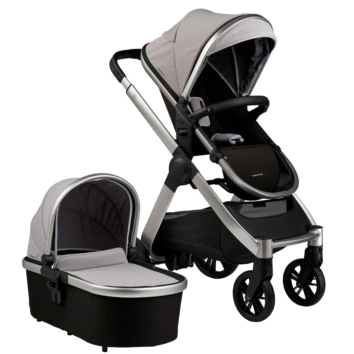 Dječja kolica 4u1 Bababing Raffi Vapour Grey + RECARO Avan + Isofix 1