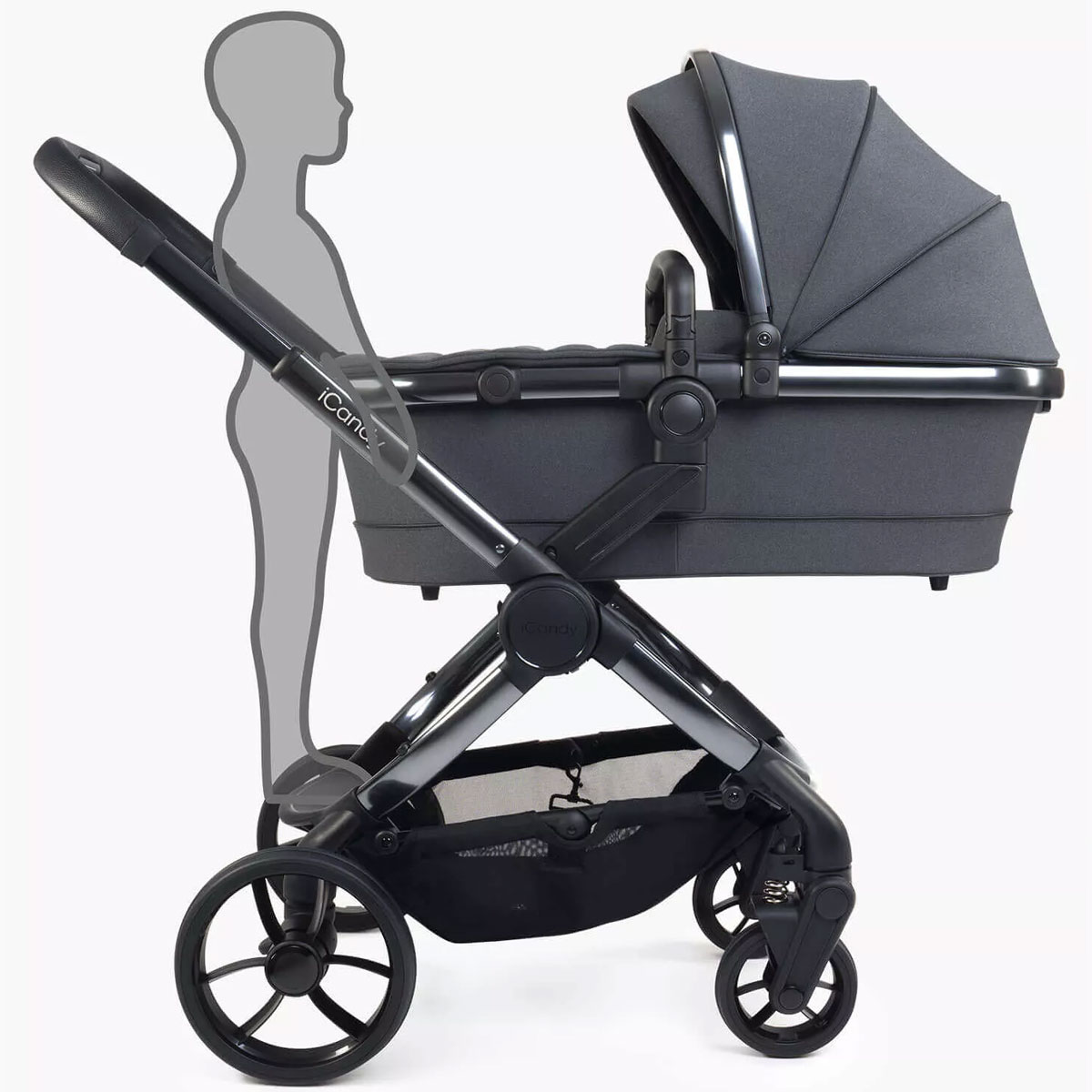 Dječja kolica 4u1 iCandy Peach 7 [Dark Grey Phantom] + RECARO Avan + baza 5