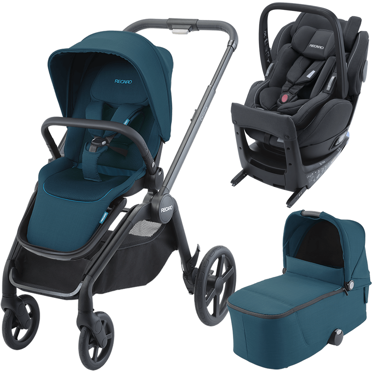 Dječja kolica 4u1 RECARO Celona + autosjedalica Salia Elite [Teal Green]