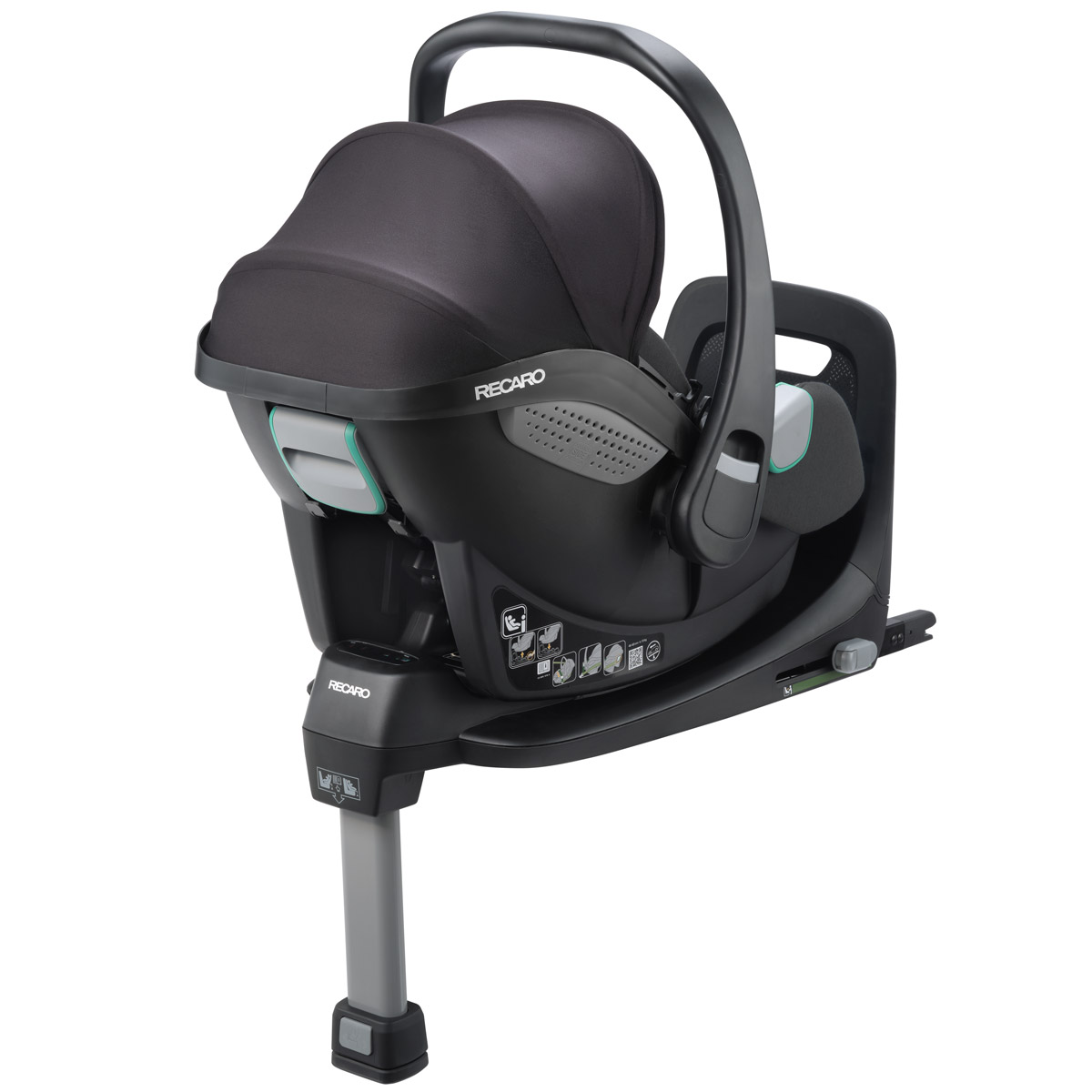 Dječja autosjedalica RECARO Avan i-Size [40 – 83 cm] Fibre Black  + Isofix baza 1