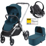 Dječja kolica 3u1 RECARO Celona [Teal Green] + autosjedalica Besafe