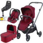 Dječja kolica 4u1 RECARO Sadena + sjedalica Avan + Isofix [Garnet Red]