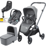 Dječja kolica 4u1 RECARO Sadena + sjedalica Avan + Isofix [Silent Grey]