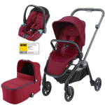 Dječja kolica 3u1 RECARO Sadena + autosjedalica Avan [Garnet Red]