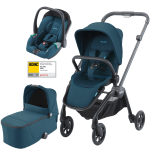 Dječja kolica 3u1 RECARO Sadena + autosjedalica Avan [Teal Green]