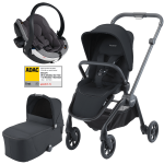 Dječja kolica 3u1 RECARO Sadena [Night Black] + autosjedalica Besafe