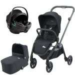 Dječja kolica 3u1 RECARO Sadena [Mat Black] + autosjedalica jaje AXKID