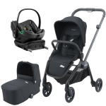 Dječja kolica 4u1 RECARO Sadena [Mat Black] + autosjedalica “jaje“ AXKID + Isofix baza