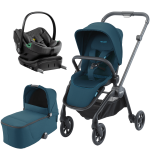 Dječja kolica 4u1 RECARO Sadena [Teal Green] + autosjedalica “jaje“ AXKID + Isofix baza