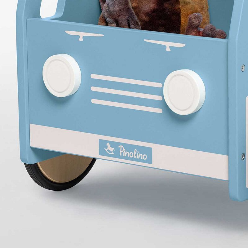 Drvena kolica – guralica za učenje hodanja kamion Pinolino Fred plava 3