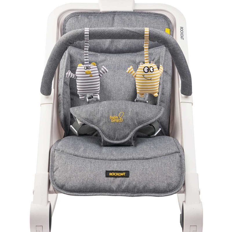 Ležaljka i njihaljka BabaBing RockOut Grey Melange 1