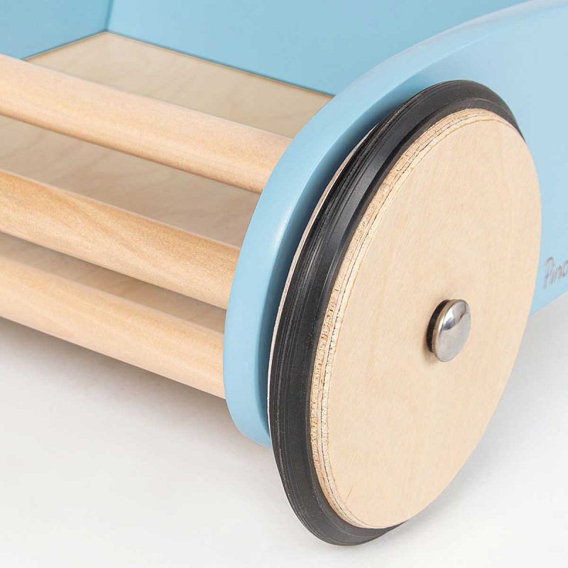 Drvena kolica – guralica za učenje hodanja Pinolino Uli plavi 3