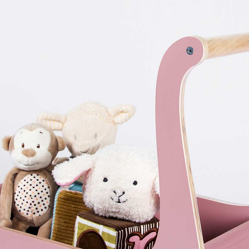 Drvena kolica za lutke guralica Pinolino Mette roza 1