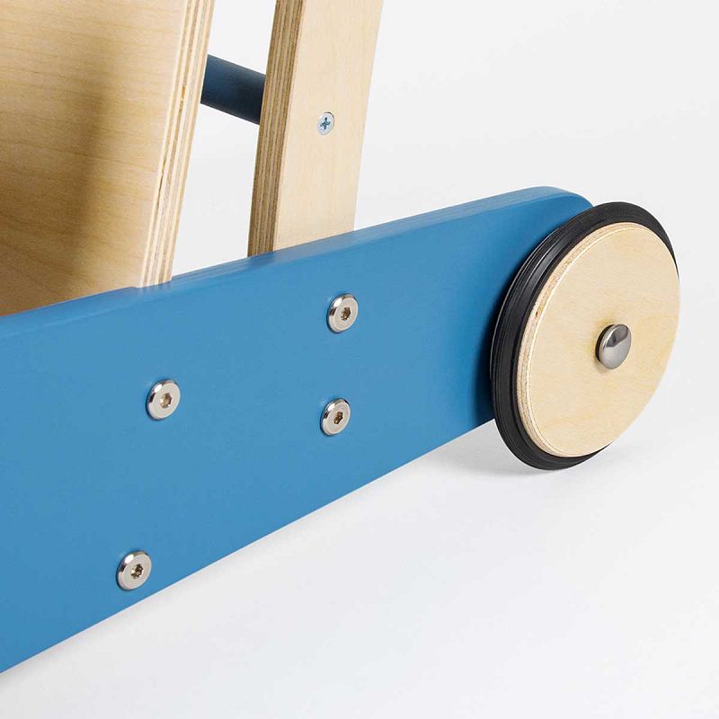 Drvena kolica – guralica za učenje hodanja Pinolino Mats plava 3