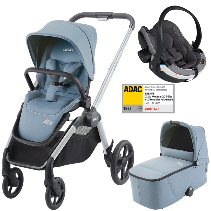 Dječja kolica 3u1 RECARO Celona [Frozen Blue] + autosjedalica Besafe