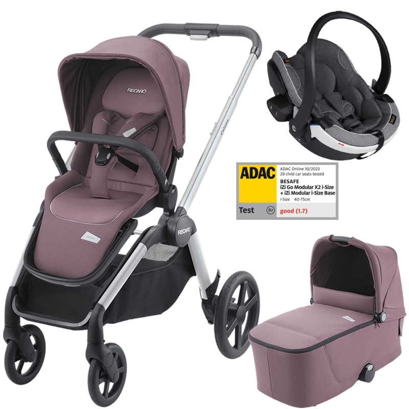 Dječja kolica 3u1 RECARO Celona [Pale Rose]+ autosjedalica Beasfe