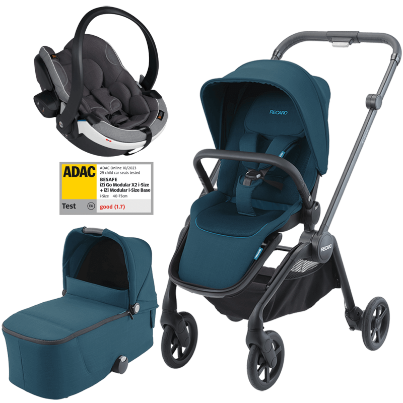 Dječja kolica 3u1 RECARO Sadena [Teal Green] + autosjedalica Besafe