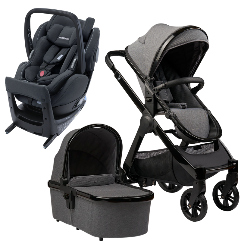 Dječja kolica 4u1 Bababing Raffi Anthra Grey + RECARO Salia Elite