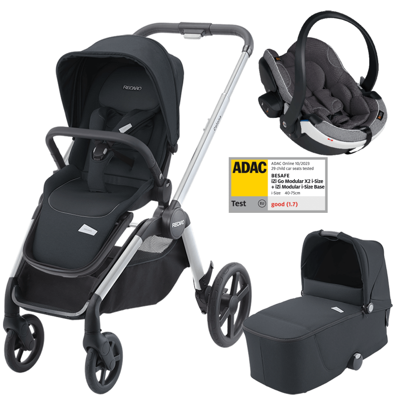 Dječja kolica 3u1 RECARO Celona [Mat Black] + autosjedalica Besafe