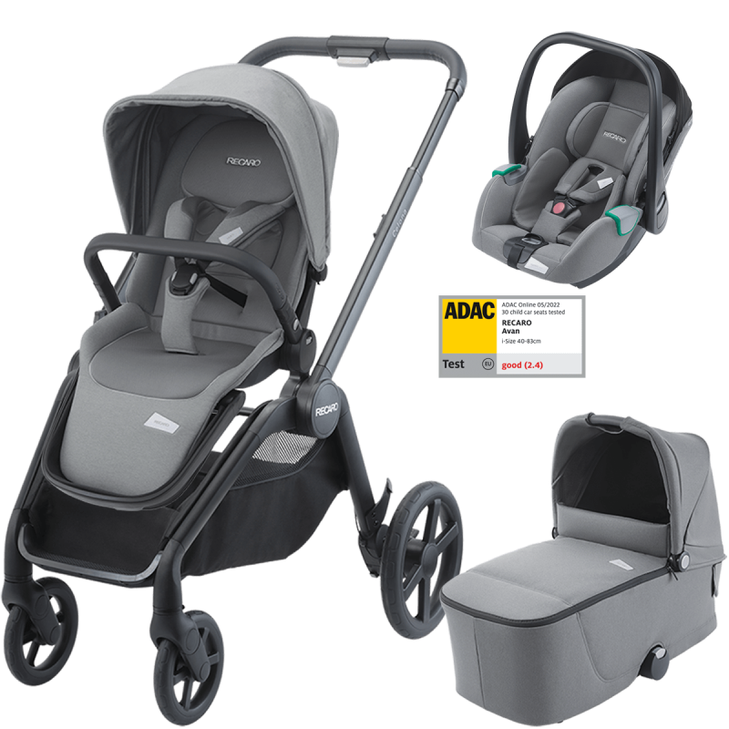 Dječja kolica 3u1 RECARO Celona + autosjedalica Avan [Silent Grey]
