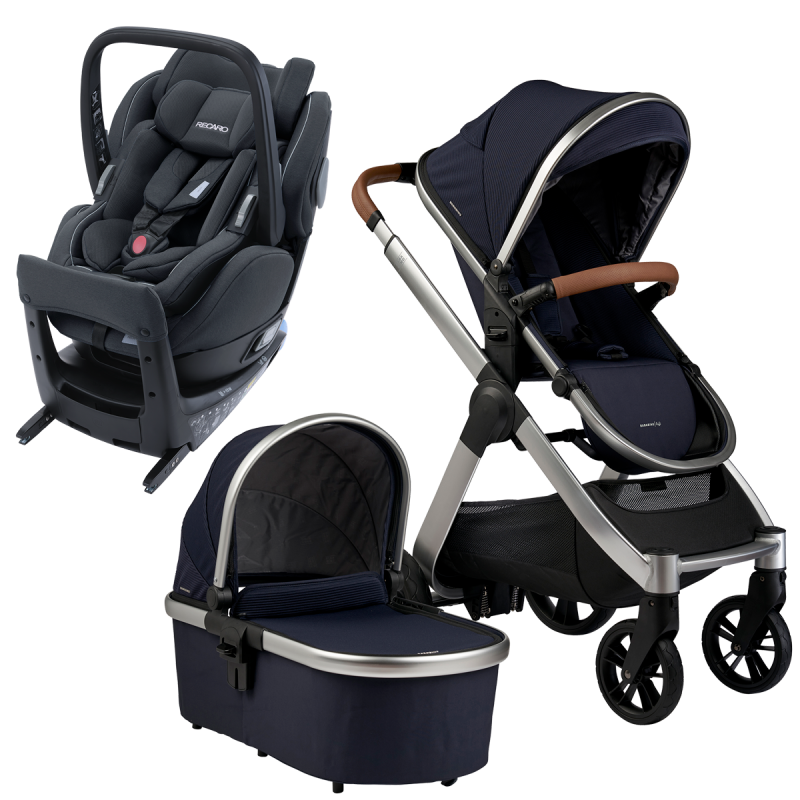 Dječja kolica 4u1 Bababing Raffi Navy Blue + RECARO Salia Elite