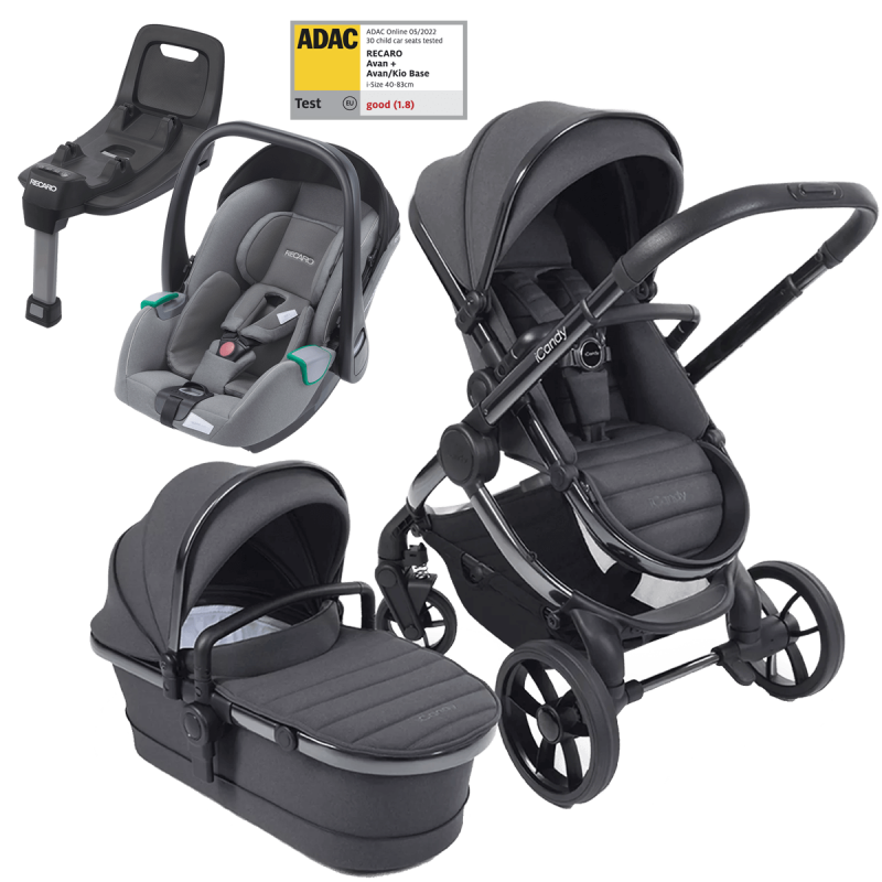 Dječja kolica 4u1 iCandy Peach 7 [Dark Grey Phantom] + RECARO Avan + baza