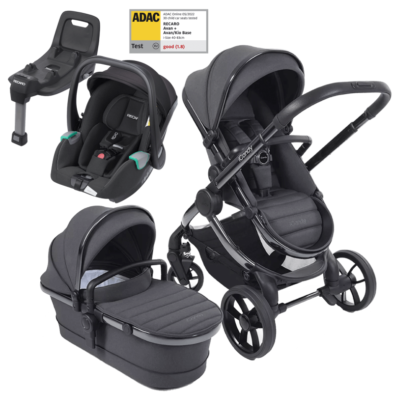 Dječja kolica 4u1 iCandy Peach 7 [Dark Grey Phantom] + RECARO Avan + baza