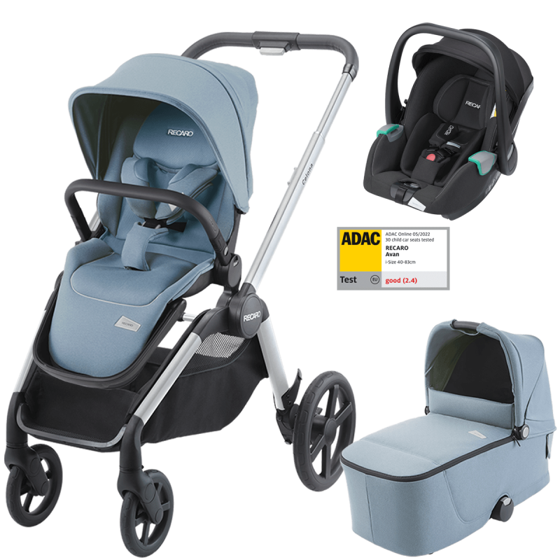 Dječja kolica 3u1 RECARO Celona + autosjedalica Avan [Frozen Blue]