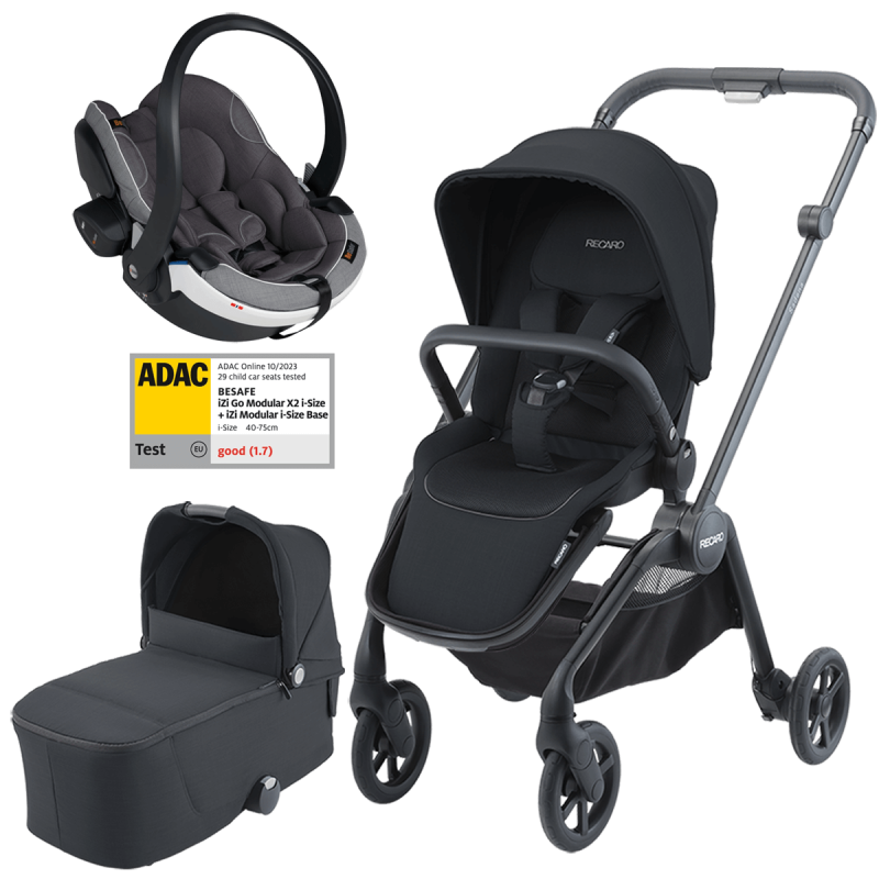 Dječja kolica 3u1 RECARO Sadena [Night Black] + autosjedalica Besafe