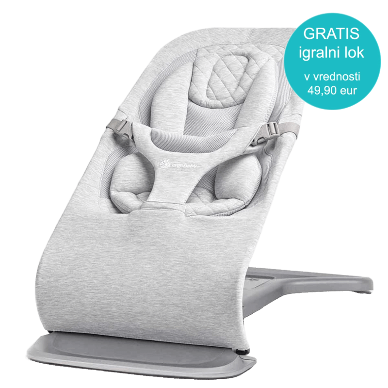 Ergobaby Evolve ležaljka 3u1 s lukom s igračkama – Light Grey