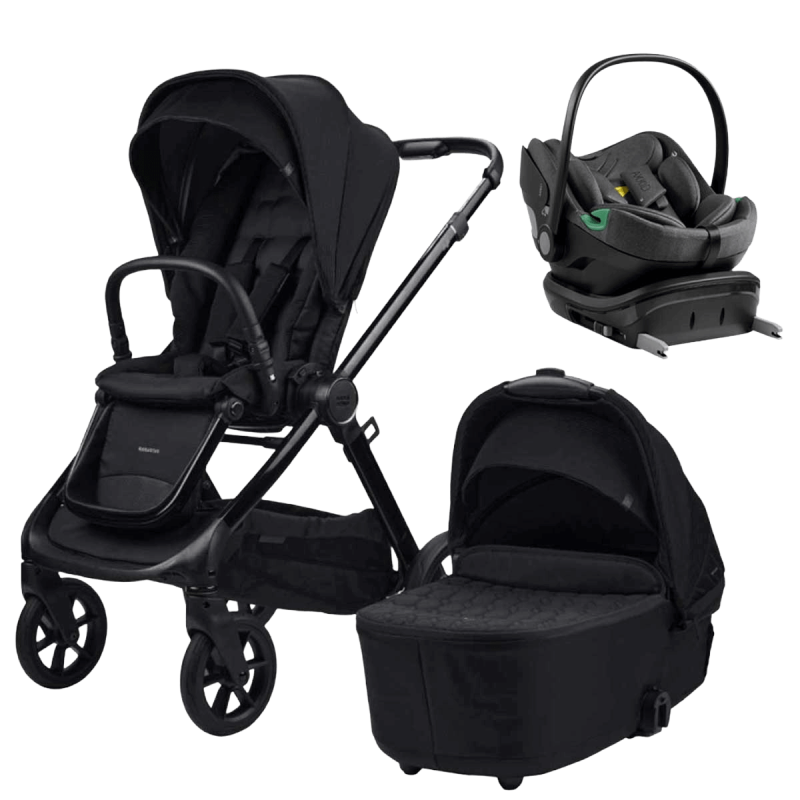 Dječja kolica 4u1 BabaBing Raffi 2.0 [Gloss Black] + jaje AXKID + Isofix